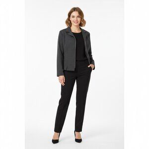 Pinstripe Zip-up Blazer